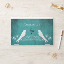 Aquamarine Lovebirds Blütenpflanze HP Laptop Skin