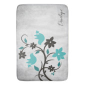 Aquamarine Lovebirds Personalisiert Badematte (Vorderseite Vertikal)