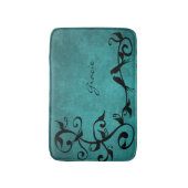 Aquamarine Lovebirds Personalisiert Badematte (Vorderseite Vertikal)