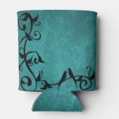 Aquamarine Lovebirds Personalisiert Cooler Dosenkühler (Rückseite)