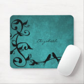 Aquamarine Lovebirds Personalisierte Maus Pad Mousepad (Mit Mouse)