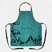 Aquamarine Lovebirds Personalisierte Schürze (Vorderseite)