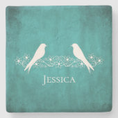 Aquamarine Lovebirs Blumenstrauß-Bienenstock Unter Steinuntersetzer (Vorderseite)