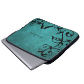 Aquamarine Lovebirts Personalisierter Laptop-Sieb Laptopschutzhülle (Vorne Knopf)