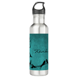 Aquamarine Lovebirts Personalisiertes Wasser Flasc Edelstahlflasche