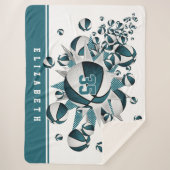 aquamarine Mädchensportbällchen Sherpadecke (Vorderseite)