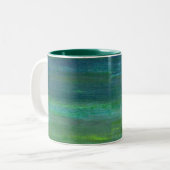 Aquamarine Malerei Zweifarbige Tasse (Vorderseite Links)