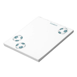 aquamarine Mannschaftsfarben Fußbälle Akzent Notizblock