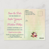 Aquamarine, Marine, Green, Gold kühne Florals Save Postkarte (Rückseite)