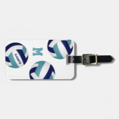 aquamarine Marinemädchen Jungen Volleyballmannscha Gepäckanhänger (Vorderseite horizontal)