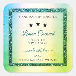 Aquamarine Markierungen für Sparkle-Produkte mit g Quadratischer Aufkleber
