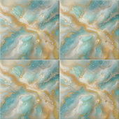 Aquamarine Marmor Gold Glitzer Venen und Wirbel Fliese