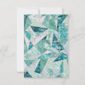 Aquamarine Marmordreiecke Moderne Hochzeitsrampe RSVP Karte (Rückseite)