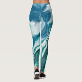 Aquamarine Marmorflüssigkeit Leggings (Rückseite)