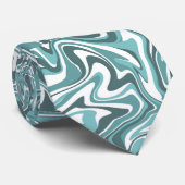 Aquamarine Marmorhochzeit Krawatte (Gerollt)