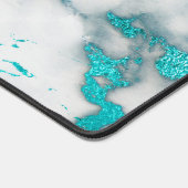 aquamarine Marmorstruktur Schreibtischunterlage (Ecke)