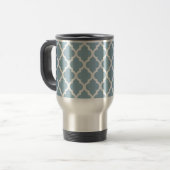 Aquamarine marokkanische Tile Trellis Reisebecher (Vorderseite Links)