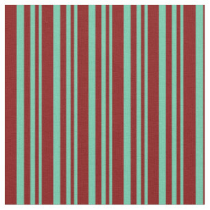 Aquamarine & Maroon Streifen/Linienmuster Stoff