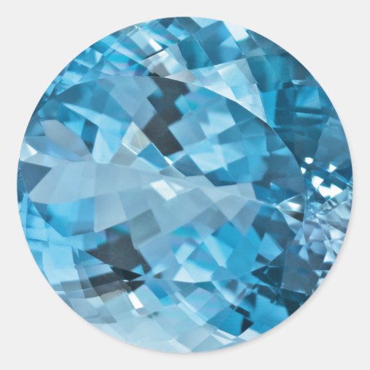 Aquamarine März Birthstone Runder Aufkleber (Vorderseite)
