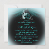 Aquamarine Masken Sweet 16 Masquerade Party Einladung (Rückseite)