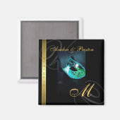 Aquamarine Maskenmaske "Swirl" speichert das Datum Magnet (Vorderseite/Rückseite)