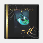 Aquamarine Maskenmaske "Swirl" speichert das Datum Magnet (Vorne)