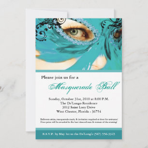 Aquamarine Maskenverkleidung Maskenball Halloween Einladung