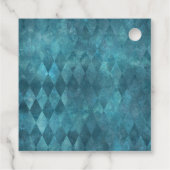 Aquamarine Masquerade Corset und Harlequin Muster Geschenkanhänger (Rückseite)