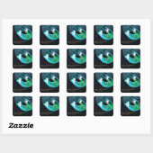 Aquamarine Masquerade Sticker für Monogramm (Blatt)