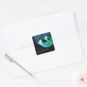 Aquamarine Masquerade Sticker für Monogramm (Umschlag)