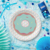 Aquamarine Mattierte Donut und Sprinklen Pappteller (Party)