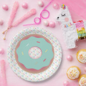 Aquamarine Mattierte Donut und Sprinklen Pappteller (Party)