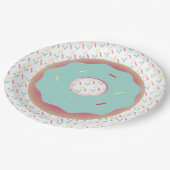 Aquamarine Mattierte Donut und Sprinklen Pappteller (Schrägansicht)