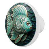 Aquamarine Meeresfauna und -flora Keramikknauf (Rechts)