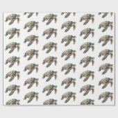 Aquamarine Meeresschildkröte Geschenkpapier (Flach)