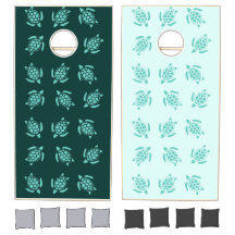 Aquamarine Meeresschildkröten Nautical Pattern Par