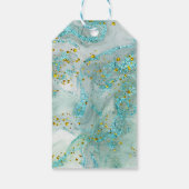 aquamarine Meeresschildkrötengestaltung Geschenkanhänger (Rückseite)