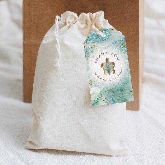 aquamarine Meeresschildkrötengestaltung Geschenkanhänger