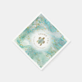 aquamarine Meeresschildkrötengestaltung Serviette (Ecke)