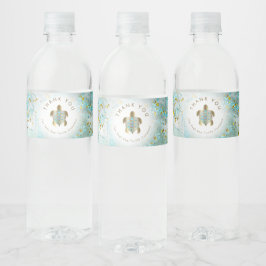 aquamarine Meeresschildkrötengestaltung Wasserflaschenetikett