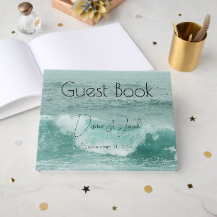 Aquamarine Meereswellen am Strand Gästebuch