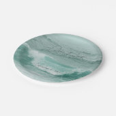 Aquamarine Meereswellen am Strand Pappteller (Schrägansicht)