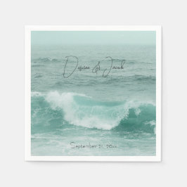 Aquamarine Meereswellen am Strand Serviette