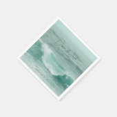 Aquamarine Meereswellen am Strand Serviette (Ecke)