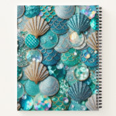 Aquamarine Meerjungenskala und Muscheln Notizblock (Rückseite)