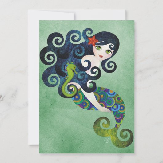 Aquamarine-Meerjungfrau-Einladung Einladung (Vorderseite)