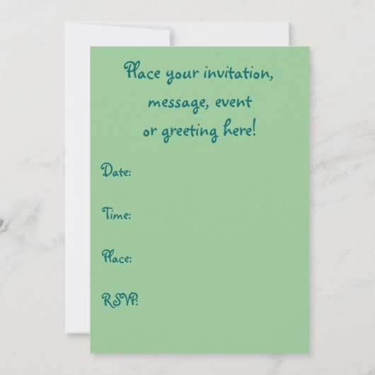 Aquamarine-Meerjungfrau-Einladung Einladung (Rückseite)