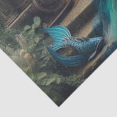 Aquamarine Meerjungfrau Steampunk Vintage Viktoria Seidenpapier (Detail)