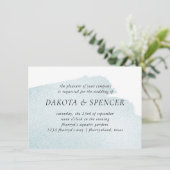 Aquamarine Menge | Dark Moody Watercolor Wedding Einladung (Stehend Vorderseite)