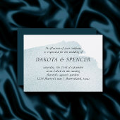 Aquamarine Menge | Dark Moody Watercolor Wedding Einladung